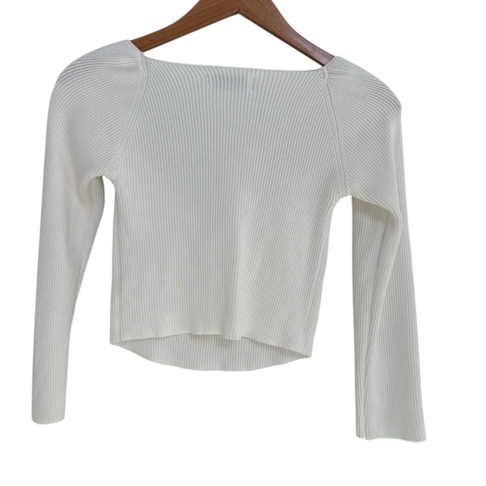 Petal & Pup Aquerelle White Stretch Knit Sweater cropped - Picture 6 of 6